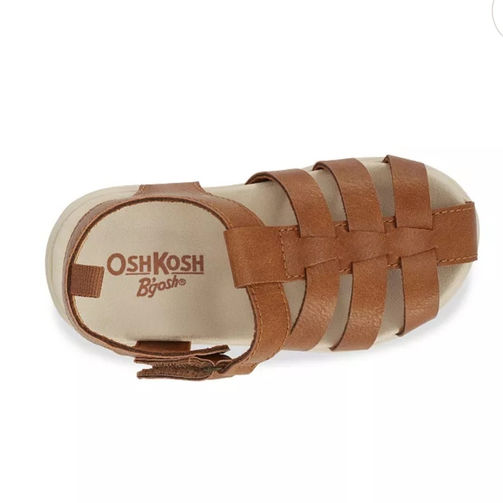 NWT OshKosh B'gosh Vincent Toddler Boy Tan Sandals - Picture 6 of 8